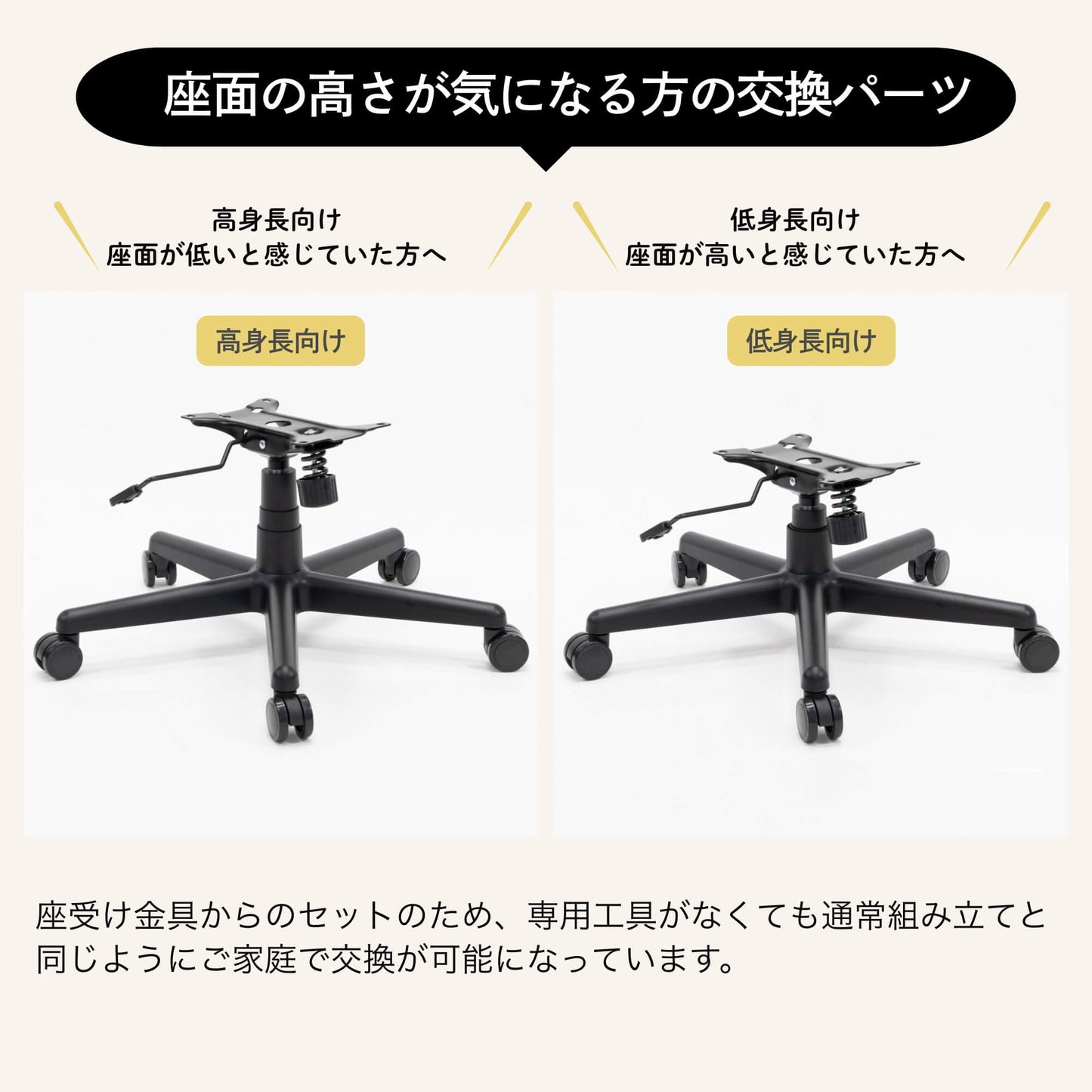 ゲーミングチェア ウィステリア ガスシリンダー交換セット GCV22 ZAset